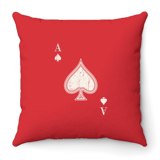 Ace Of Spades Blackjack Cards Poker 21 Throw Pillows