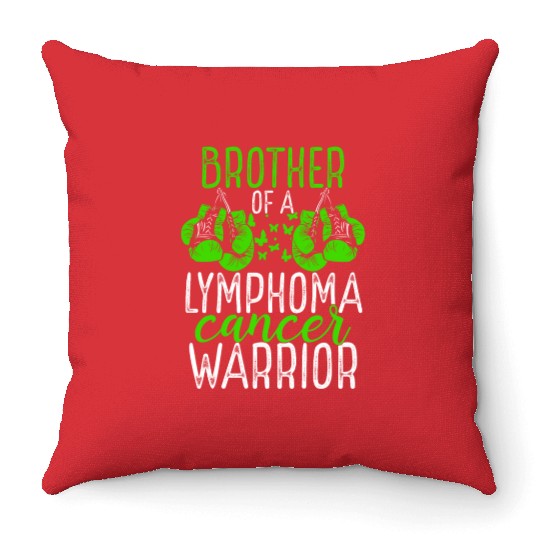 Brother Lymphoma Cancer Awareness Sibling Twin Throw Pillows