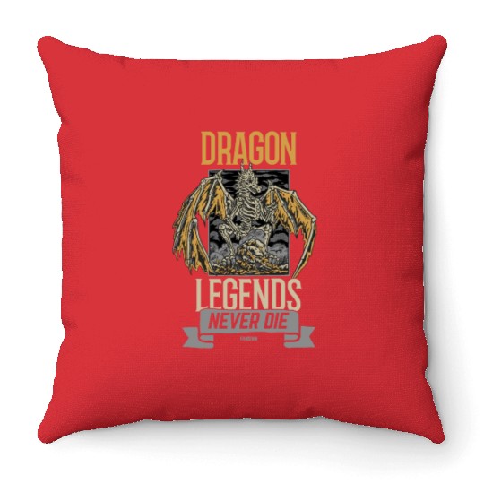 Dragon Legends Never Die Throw Pillows