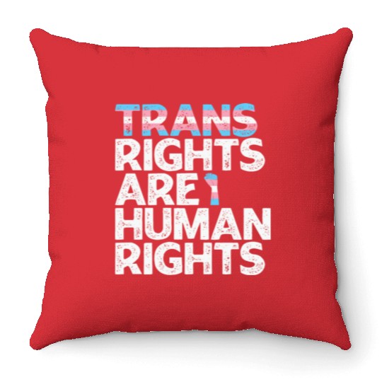 LBGT Flag Gay Pride Trans rights are human rights Throw Pillows