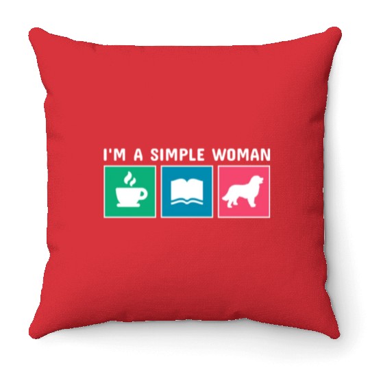 Coffee Books Bernese Mountain Dog Throw Pillows