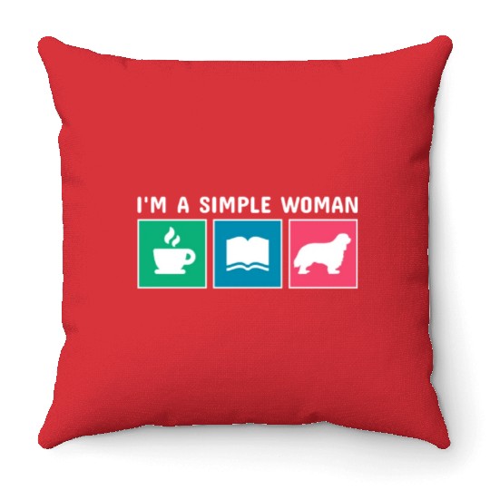 Coffee Books Cavalier King Charles Spaniel Throw Pillows