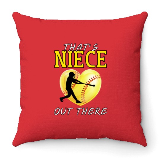 That s My Niece Out There Softball Throw Pillows