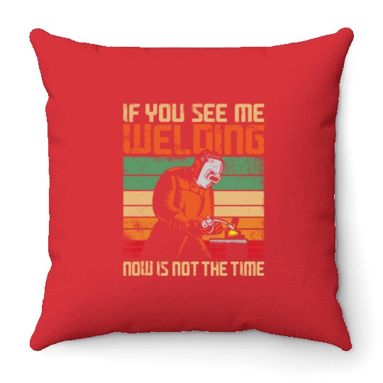 Welder Welding Vintage Retro If Throw Pillows