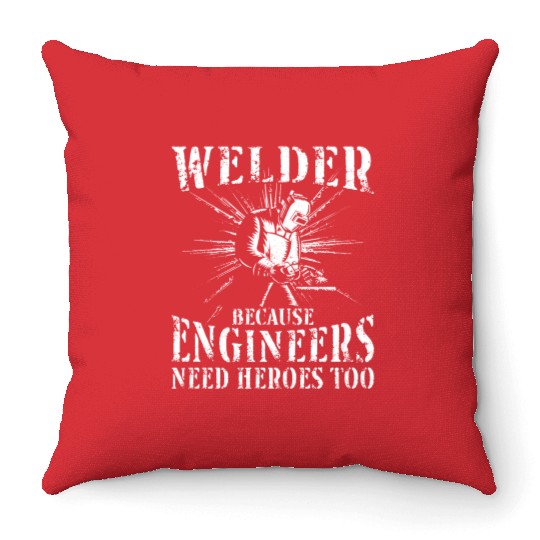 Welder Welding Vintage Welder Throw Pillows