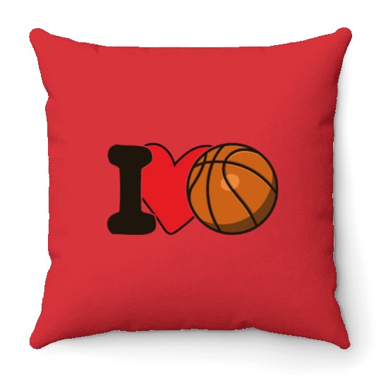 I Love Basketball For Basketball Lover Throw Pillows
