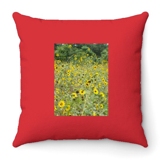 My Photography - Swamp Sunflowers in Texas Throw Pillows