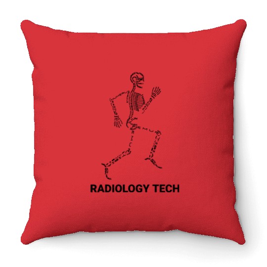 Funny Radiology Technologist Bone Anatomy Running Throw Pillows