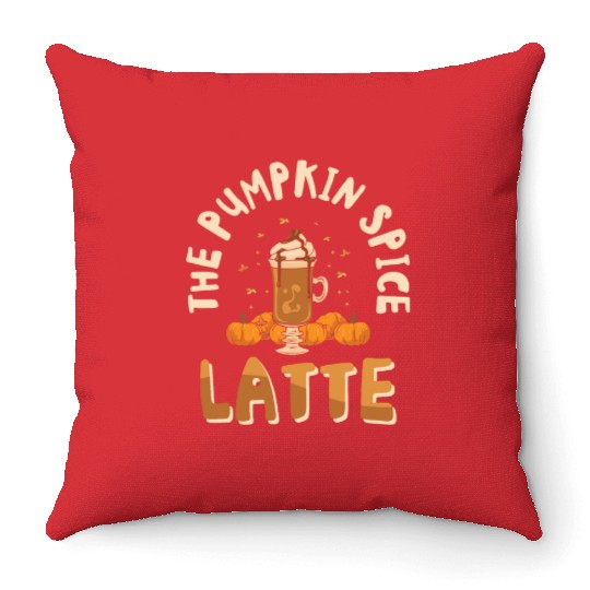 Pumpkin Spice Latte Halloween Coffee Lover Tarot Throw Pillows