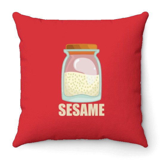 Sesame Spice Flavor Food Cooking Throw Pillows