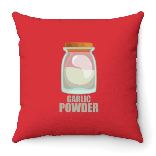 Garlic Powder Spice Flavor Food Cooking Throw Pillows