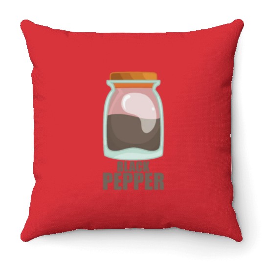 Black Pepper Spice Flavor Food Cooking Throw Pillows