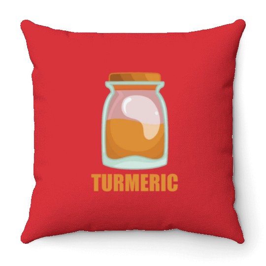 Turmeric Spice Flavor Food Cooking Throw Pillows