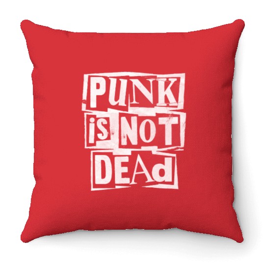 punk is not dead Throw Pillows