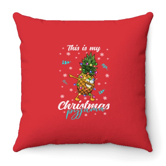 Winter Christmas Pyjama Pineapple Throw Pillows