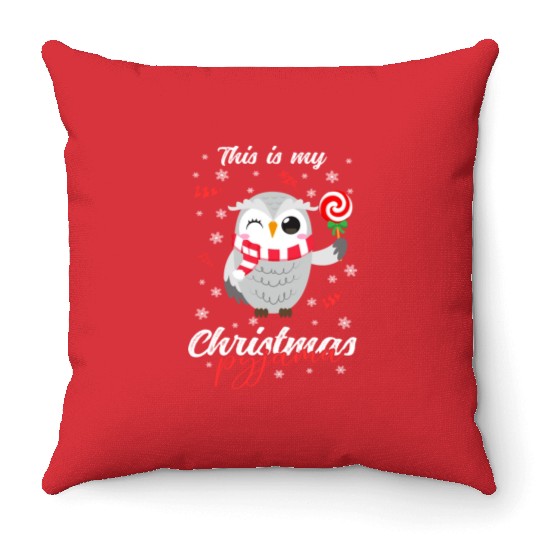 Winter Christmas Pyjama Owl Throw Pillows