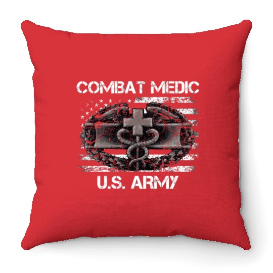 Us Army Combat Medic U.S Army Veteran Throw Pillows