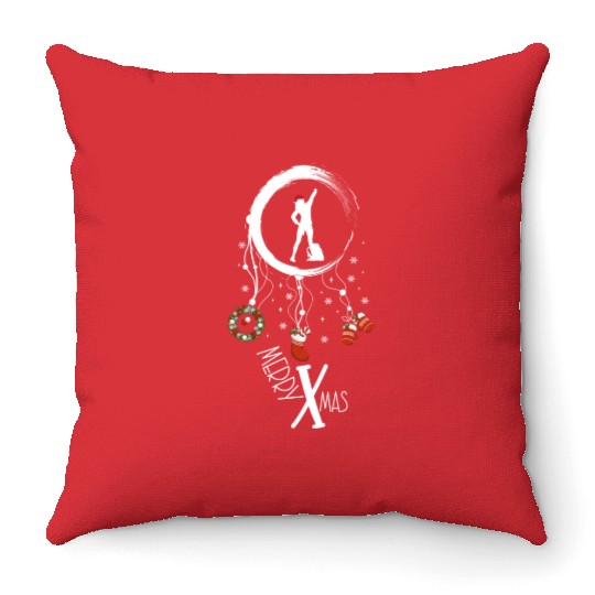 Winter dreamcatcher Christmas Hiking Throw Pillows