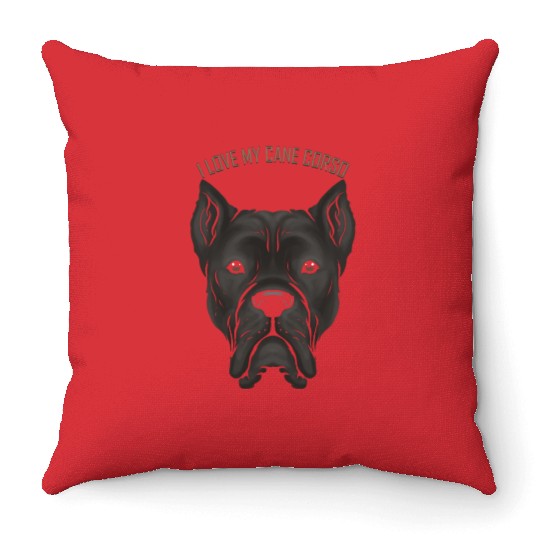 Dog Lover - I Love My Cane Corso Throw Pillows