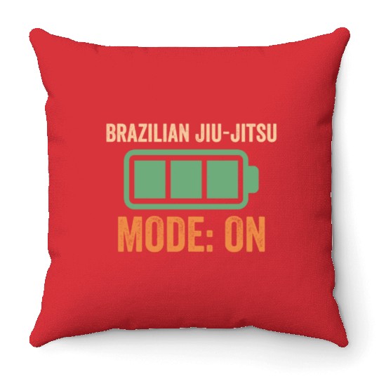 Brazilian Jiu-jitsu Mode On, Battery Design Throw Pillows