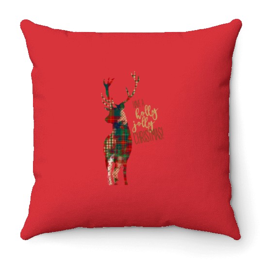 Holly Jolly Christmas! Throw Pillows