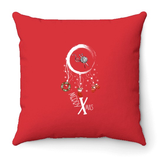 Winter dreamcatcher Christmas Crochet Throw Pillows