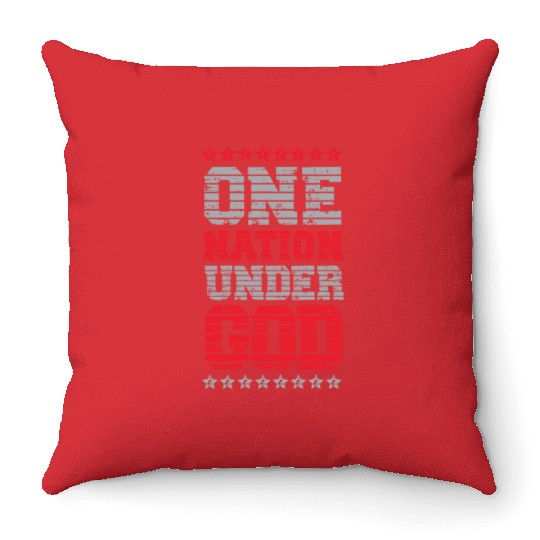 One Nation Under God USA American US America Throw Pillows