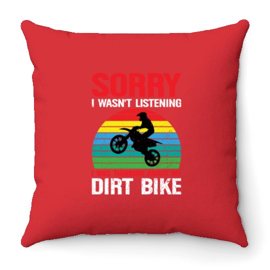 Thinking About My Dirt Bike Throw Pillows