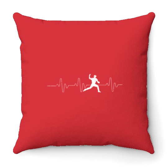 Baseball Pitcher Heartbeat Baseball Pitching Close Throw Pillows