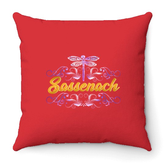 Sassenach Outlander Celtic Gaelic Dragonfly Throw Pillows