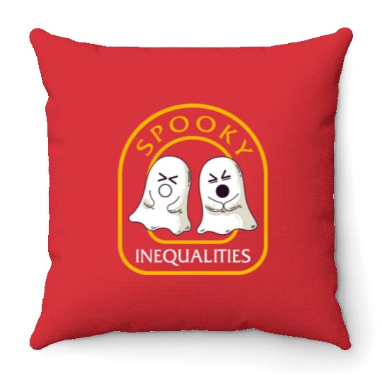 Halloween Math Teacher Throw Pillows, Spooky Inequalities