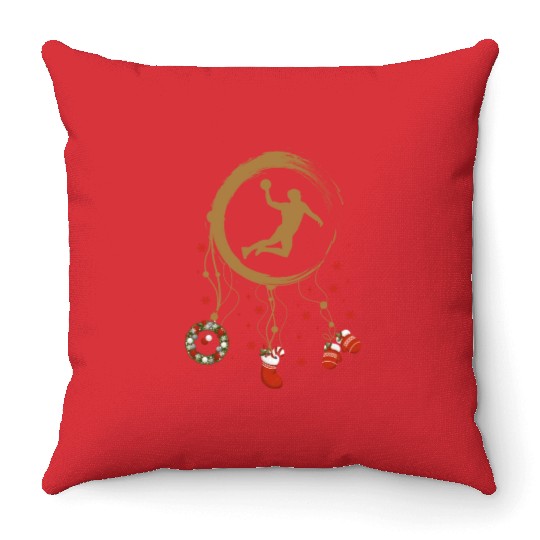 Winter dreamcatcher Christmas Handball Throw Pillows