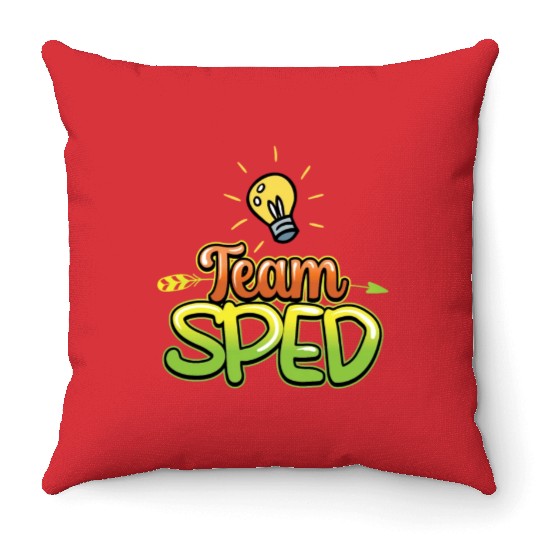 Team Sped Awareness Special Education Teacher Throw Pillows