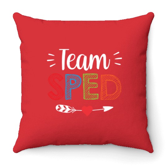 Team Sped Teacher Special Education Awareness Throw Pillows