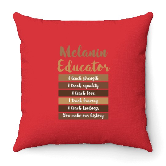 Dope Melanin Teacher Black Teachers Dope Black Throw Pillows