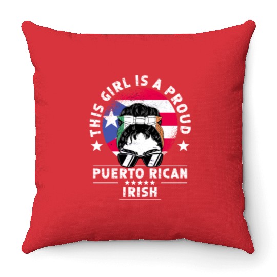 Puerto Rico Flag Ireland Grown Women Girl Throw Pillows