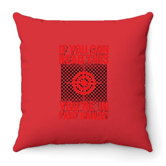 Halloween Throw Pillows, You're In Fart Range Bullseye