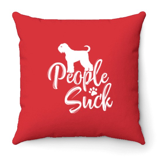 I Love My Black Russian Terrier - "People Suck" Throw Pillows