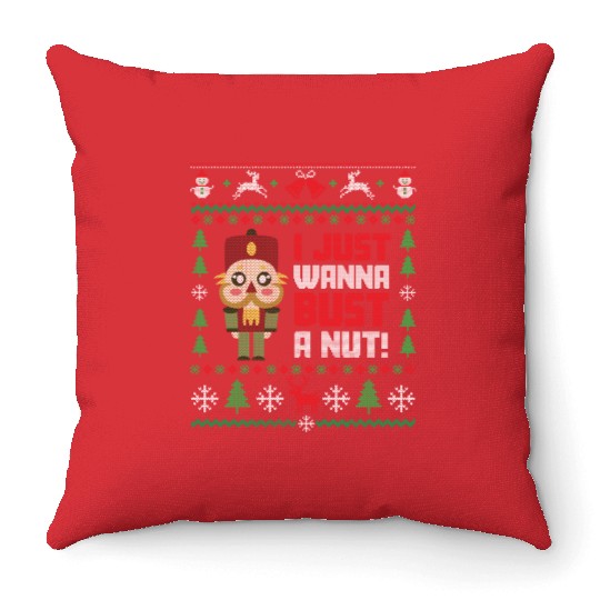 Nutcracker Ugly Christmas Ugly Christmas Saint's Throw Pillows