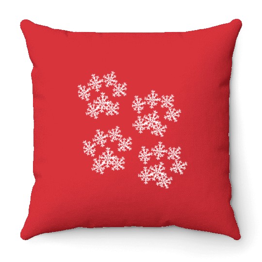 Snowflake Paw Prints Throw Pillows