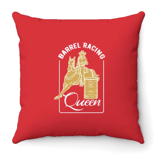 Barrel Racing Queen Throw Pillows