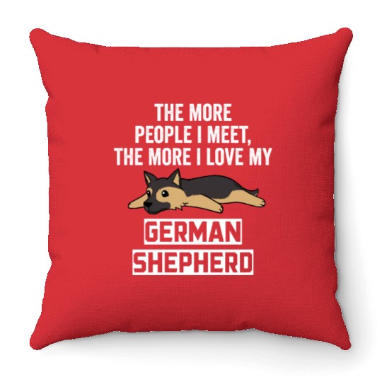 The More I Love My German Shepherd Throw Pillows