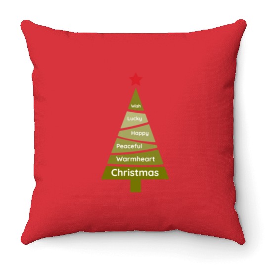 Minimalist Lime Green Christmas Pine Throw Pillows