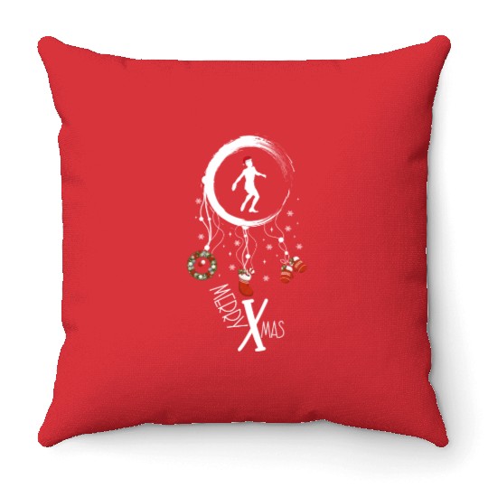 Winter dreamcatcher Christmas Discus throwing Throw Pillows