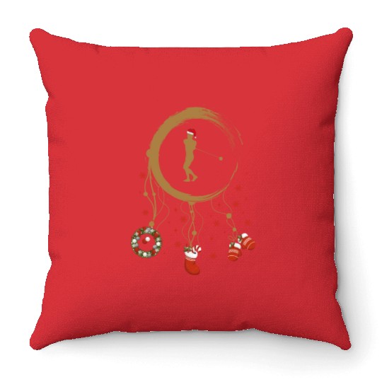 Winter dreamcatcher Christmas Hammer throwing Throw Pillows