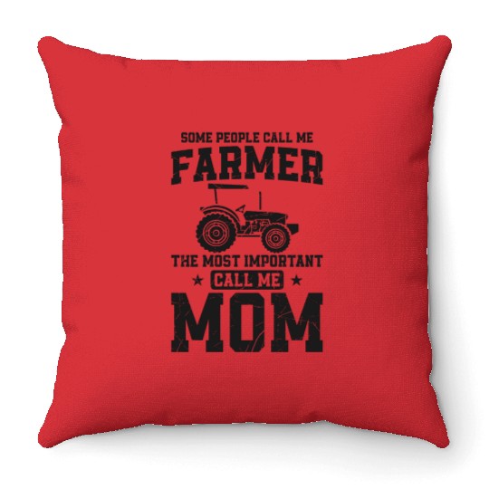 Farming Farmer Mom Mother Vintage Throw Pillows