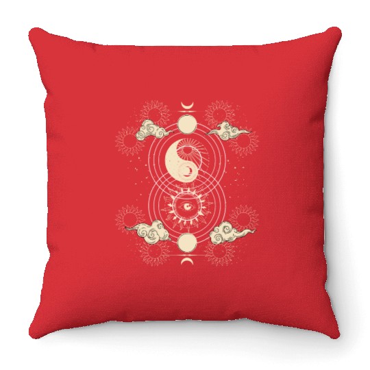 Astrology Magic Boho Tarot Card Throw Pillows