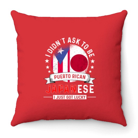 Puerto Rico Flag Japan Grown Got Lucky Throw Pillows