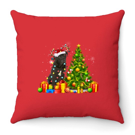 Cane Corso Christmas Dog Lover Xmas Santa Throw Pillows