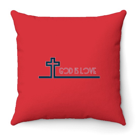 I am not ashamed of the gospel, God is love Throw Pillows